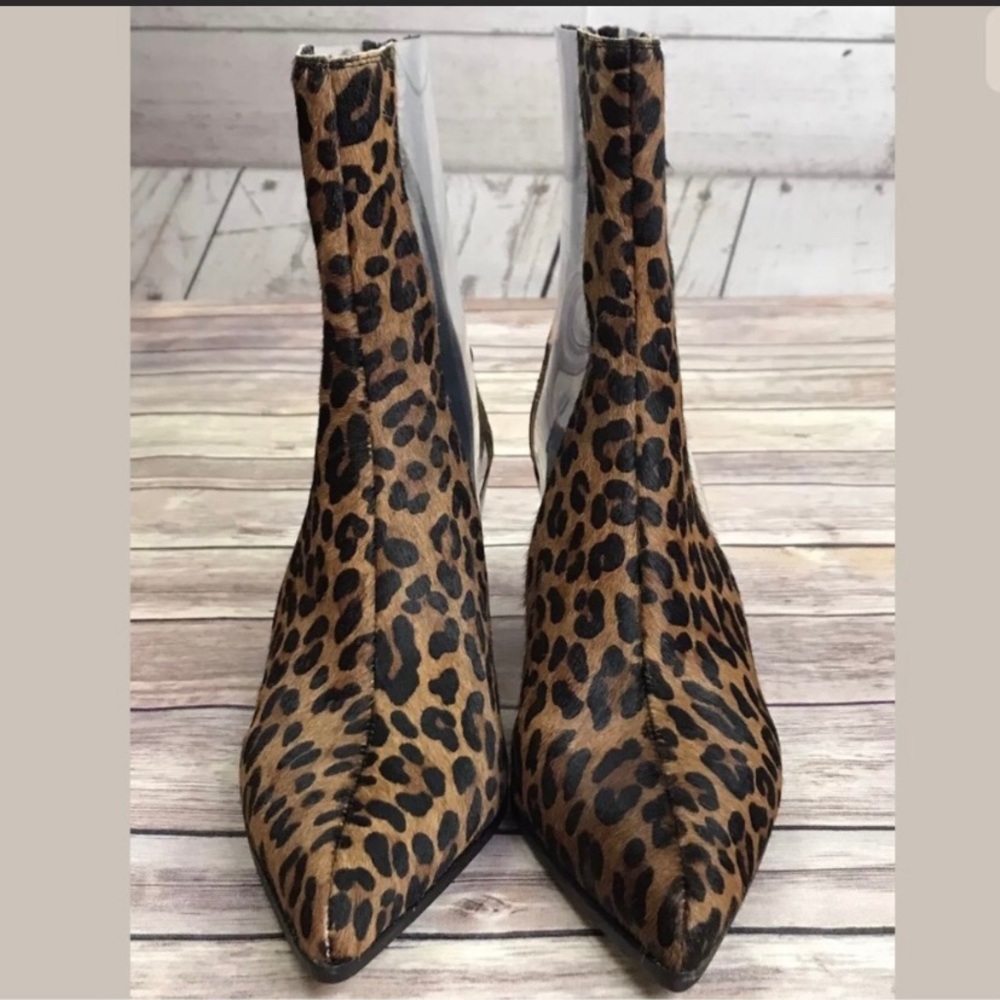 Jeffery Campbell Leopard calf hair Chelsea boots